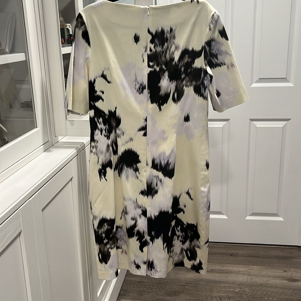 LELA ROSE Yellow, Black and Light Grey Tie Dye Knee Length Dress, Size 12 - Picture 7 of 13